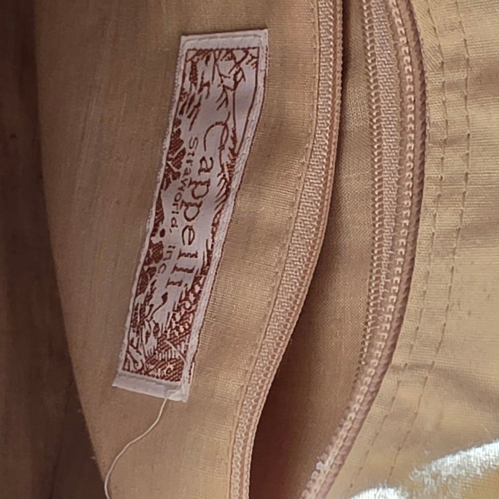 Cappelli Straworld Straw Tote Bag Womens Tan Boho Cottagecore Floral Embroidered - Picture 6 of 8